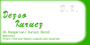 dezso kurucz business card